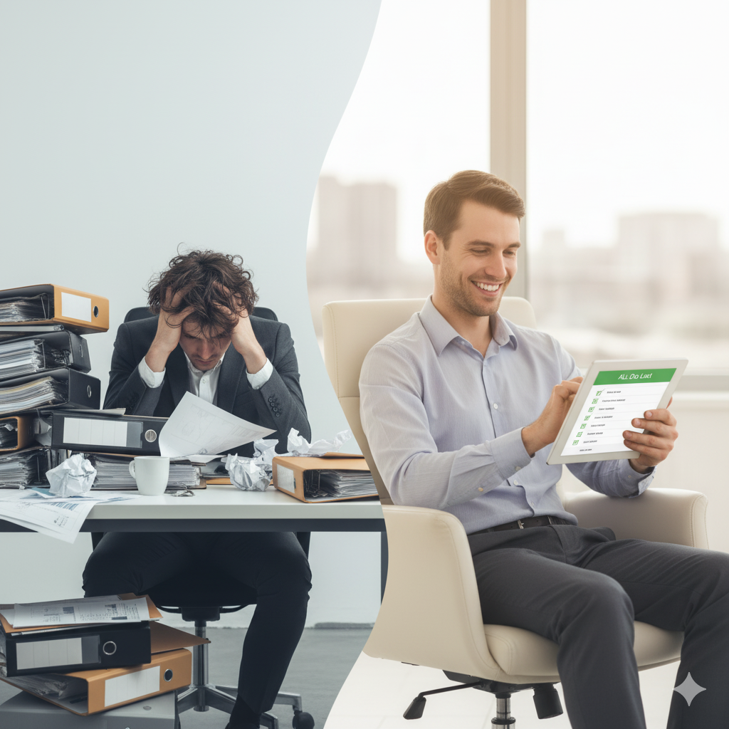 Ilustración de IA eliminando la burocracia